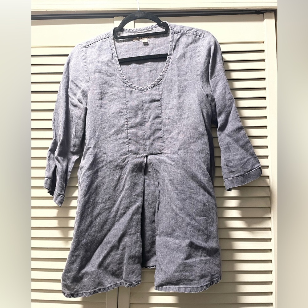 FLAX Linen Pleated Top, Size P
